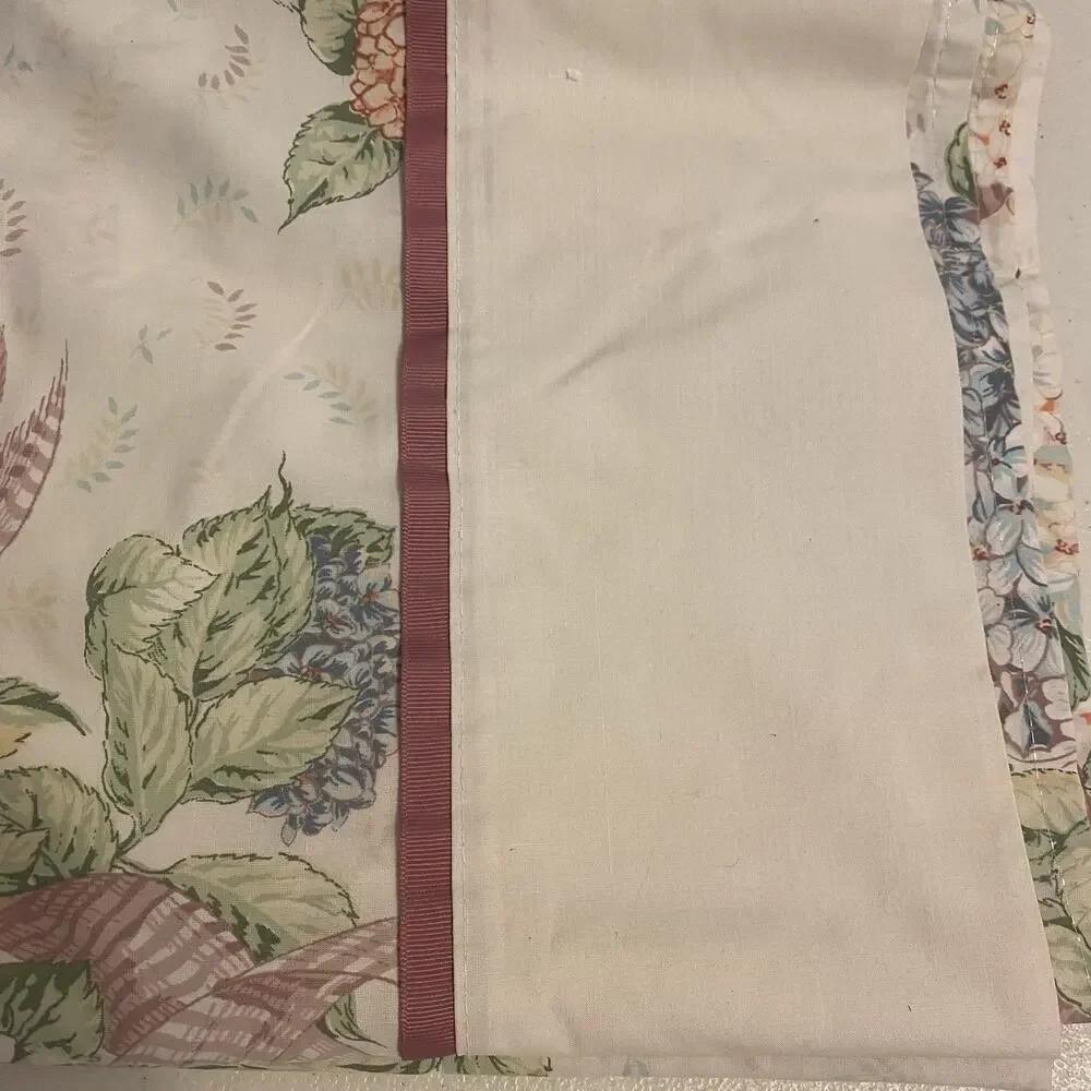 VTG Cotton Blend Twin Size Flat Sheet Blossom Floral Cottagecore Home Collection
